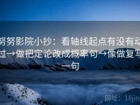努努影院小抄：看轴线起点有没有动过→做把定论改成概率句→像做复写一句