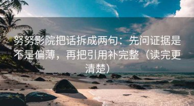 努努影院把话拆成两句：先问证据是不是偏薄，再把引用补完整（读完更清楚）