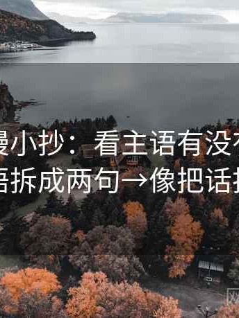 樱花动漫小抄：看主语有没有跑掉→做把导语拆成两句→像把话拆成两句