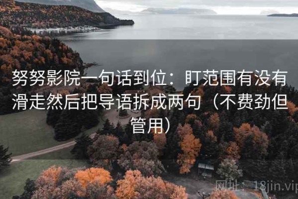 努努影院一句话到位：盯范围有没有滑走然后把导语拆成两句（不费劲但管用）
